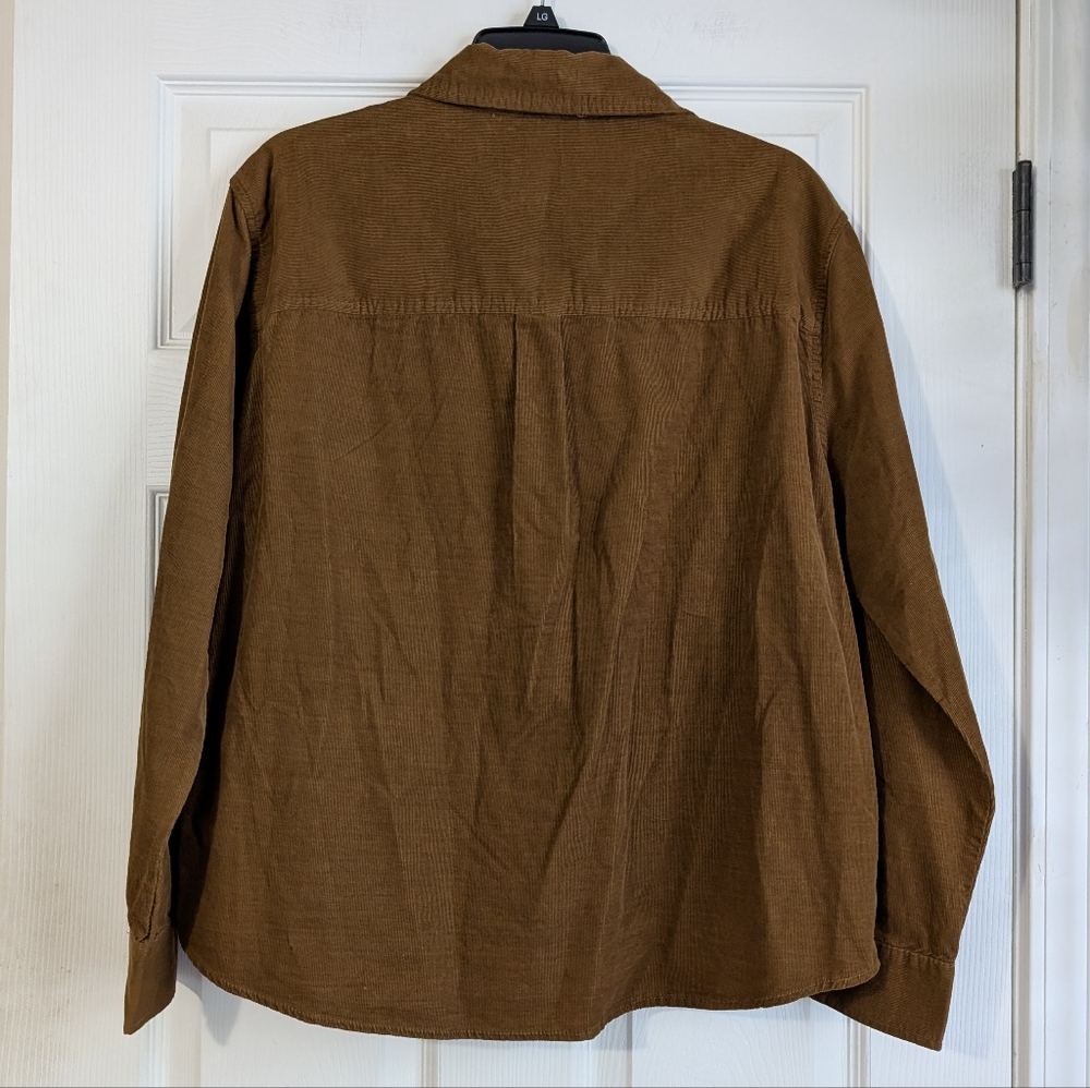 NWT Kenzie Jeans Brown Corduroy Women's Button-Up Shirt Size L - Picture 5 of 8